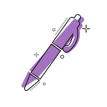 Icon "pen" in the style of a comic book. splash effect, flat design. Stock Illustration