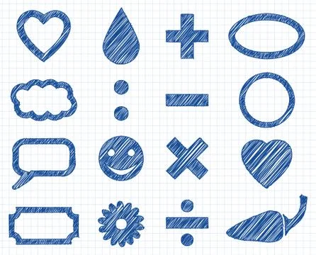 Icon pen style Stockillustratie