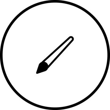 Icon of Pen Tool with Circle Border for Web Design or Application Interface Stock Illustration