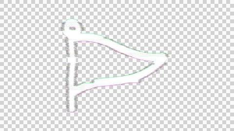 Icon pennant is distorted. Glitch. Noise, chromatic aberration, geometric Stock Illustration