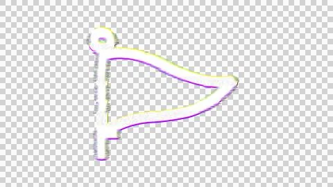 Icon pennant is distorted. Glitch. Noise, chromatic aberration, geometric Stock Illustration