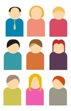 Icon people head  vector drawing on a white background Stock Illustration