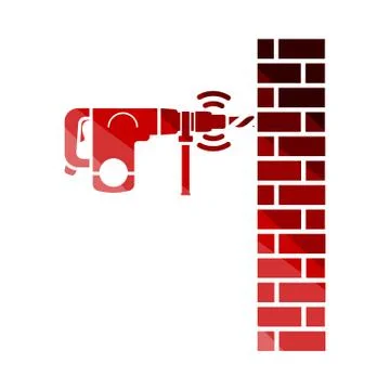 Icon Of Perforator Drilling Wall Stock Illustration