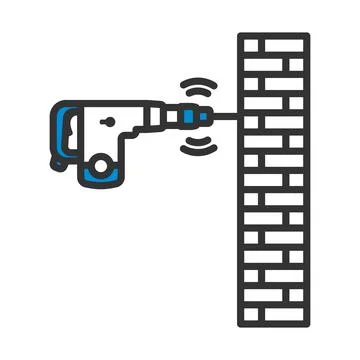Icon Of Perforator Drilling Wall Stock Illustration