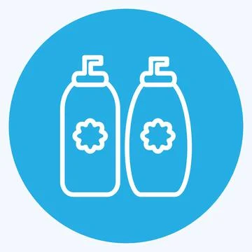 Icon Perfume Bottles. suitable for Spa symbol. blue eyes style. simple design Stock-Illustration