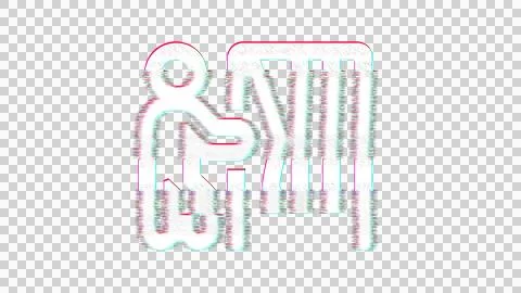 Icon person booth is distorted. Glitch. Noise, chromatic aberration, geometric Stock Illustration