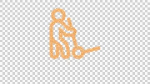 Icon person dolly empty is made of yellow grains of sand. Some grains of sand Stock Illustration