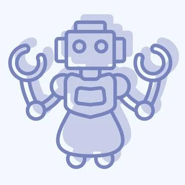 Icon Personal Robot. related to Future Technology symbol. two tone style. s.. Stock Illustration