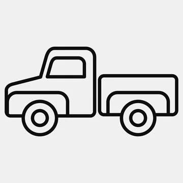 Icon pick up truck. Transportation elements. Icons in line style. Good for .. 스톡 일러스트