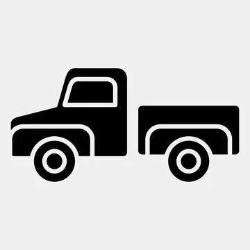 Icon pick up truck. Transportation elements. Icons in glyph style. Good for.. Illustrazione stock