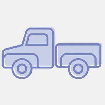 Icon pick up truck. Transportation elements. Icons in two tone style. Good .. Illustrazione stock