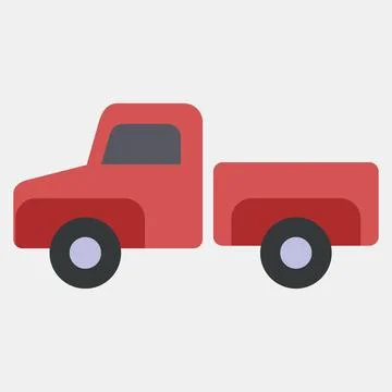 Icon pick up truck. Transportation elements. Icons in flat style. Good for .. Illustrazione stock