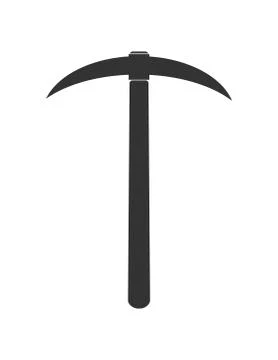 Icon pickaxe, simple flat design isolated on white background 스톡 일러스트