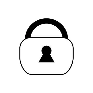 Icon with a picture of a padlock. A simple drawing without pouring. Vector Stock Illustration