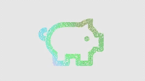 Icon pig is made up of LED square shapes that shimmer and flicker. There are Stock Footage 299210684