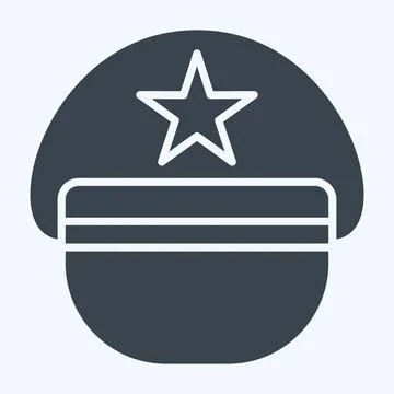 Icon Pilot Hat. related to Hat symbol. glyph style. simple design editable... Stock Illustration