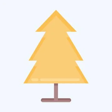 Icon Pine. suitable for City Park symbol. flat style. simple design editable. Stock Illustration