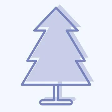 Icon Pine. suitable for City Park symbol. two tone style. simple design edita Stock Illustration