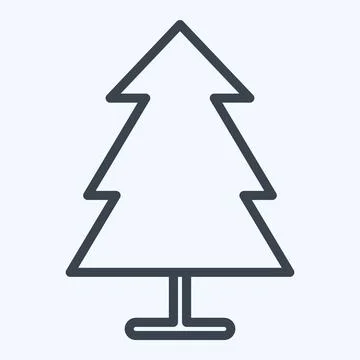 Icon Pine. suitable for City Park symbol. line style. simple design editable. Illustrazione stock