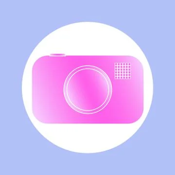 Icon pink camera in circle Stock Illustration