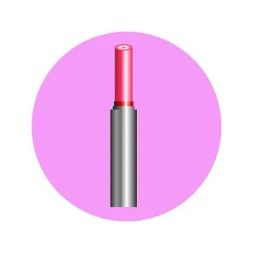 Icon pink soft lipstick in circle Stock Illustration