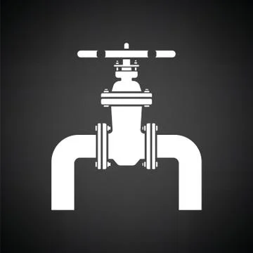 Icon of Pipe with valve Stock Illustration