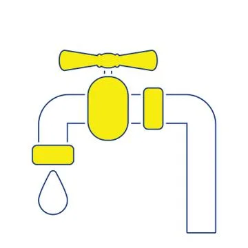 Icon of  pipe with valve Stock Illustration