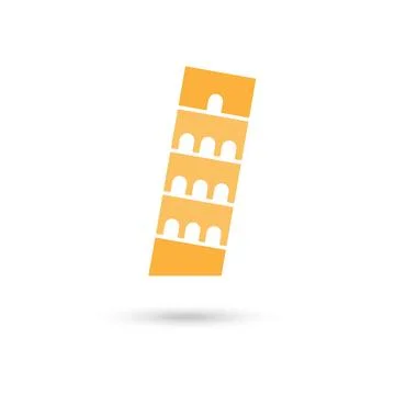 Icon of Pisa Tower in flat style Stock-Illustration