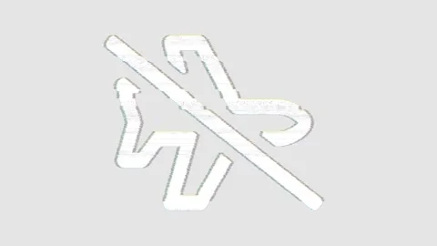 Icon plane slash is distorted. Glitch. Noise, chromatic aberration, geometric Video stock 301596331