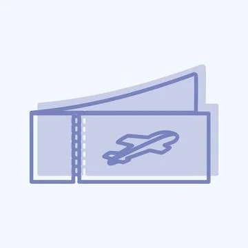 Icon Plane Tickets - Two Tone Style - Simple illustration,Editable stroke Stock Illustration