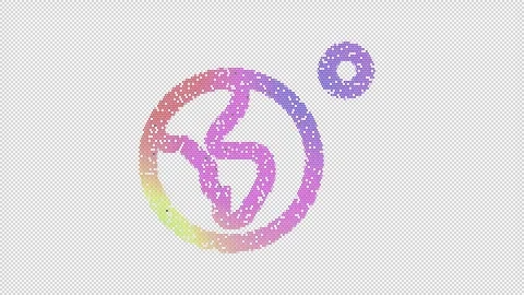 Icon planet moon is made up of LED square shapes that shimmer and flicker. There Vídeo Stock 299215880