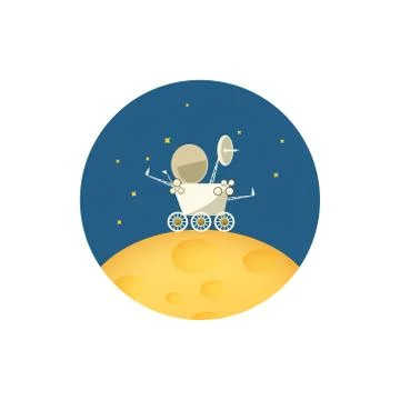 Icon planet rover on the moon ,vector illustration 스톡 일러스트