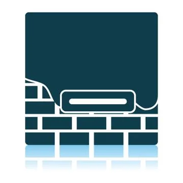 Icon Of Plastered Brick Wall Stock Illustration