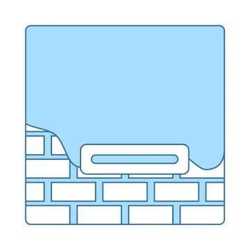 Icon Of Plastered Brick Wall Stock Illustration