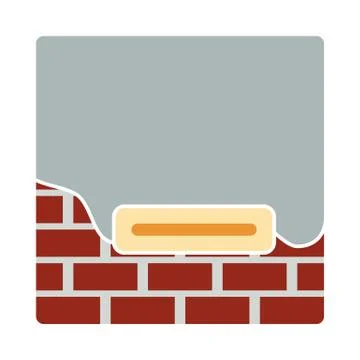 Icon Of Plastered Brick Wall Stock Illustration