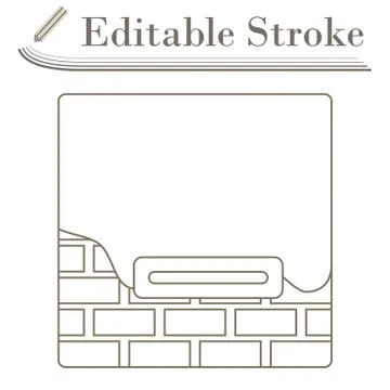 Icon Of Plastered Brick Wall Stock Illustration