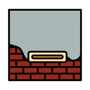 Icon Of Plastered Brick Wall イラスト素材