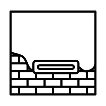 Icon Of Plastered Brick Wall イラスト素材