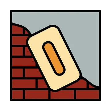 Icon Of Plastered Brick Wall イラスト素材