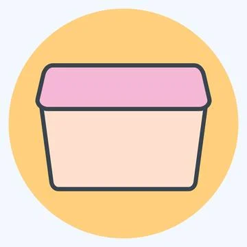 Icon Plastic Container. related to Plastic Product symbol. color mate style.. 스톡 일러스트