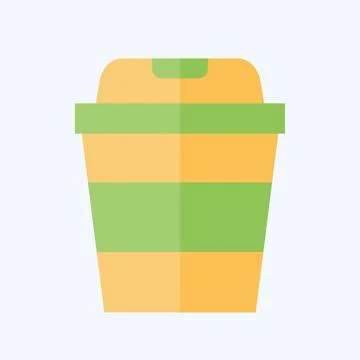 Icon Plastic Cup. related to Plastic Product symbol. flat style. design edi.. 스톡 일러스트