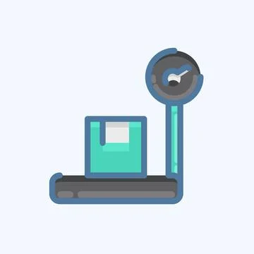 Icon Platform Scale. suitable for education symbol. doodle style. simple desi 库存插图