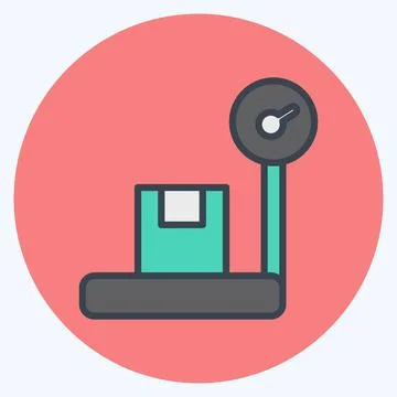 Icon Platform Scale. suitable for education symbol. color mate style. simple  Stock Illustration