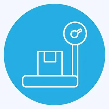 Icon Platform Scale. suitable for education symbol. blue eyes style. simple d Illustrazione stock