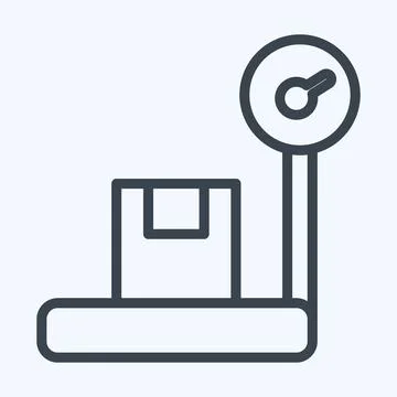 Icon Platform Scale. suitable for education symbol. line style. simple design Illustrazione stock