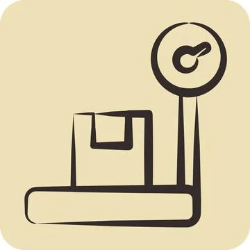 Icon Platform Scale. suitable for education symbol. hand drawn style. simpl.. 스톡 일러스트