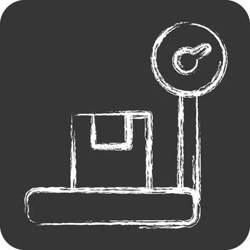 Icon Platform Scale. suitable for education symbol. chalk Style. simple des.. イラスト素材