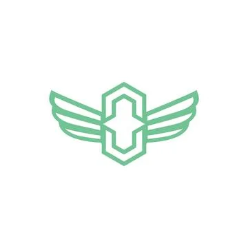 Icon for players logo with zero wings design, graphic, minimalist.logo Stock Illustration
