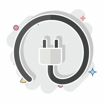 Icon Plug. related to Charging symbol. comic style. design editable Illustrazione stock