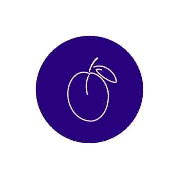 Icon Plum in the Contours 스톡 일러스트